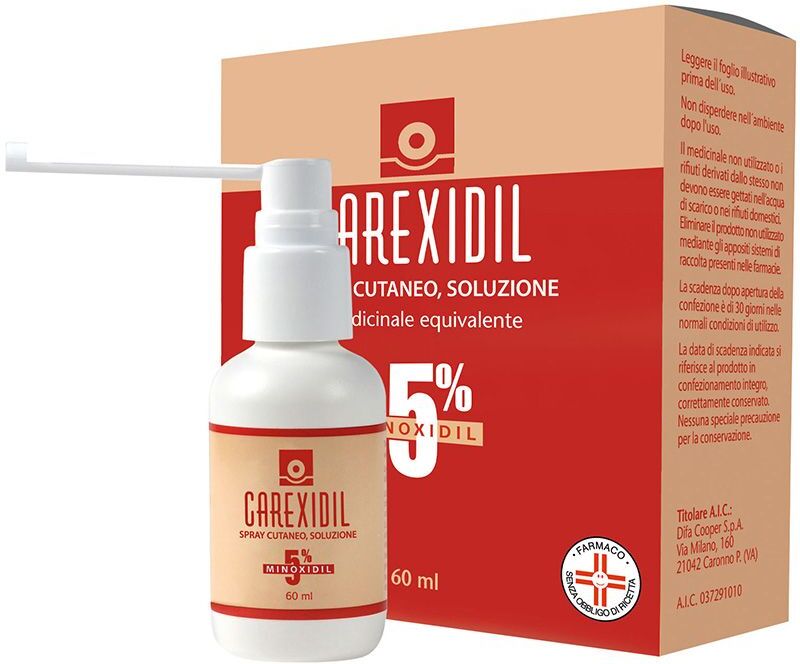 DIFA COOPER SpA Carexidil 5% Soluzione Cutanea, 60 ml