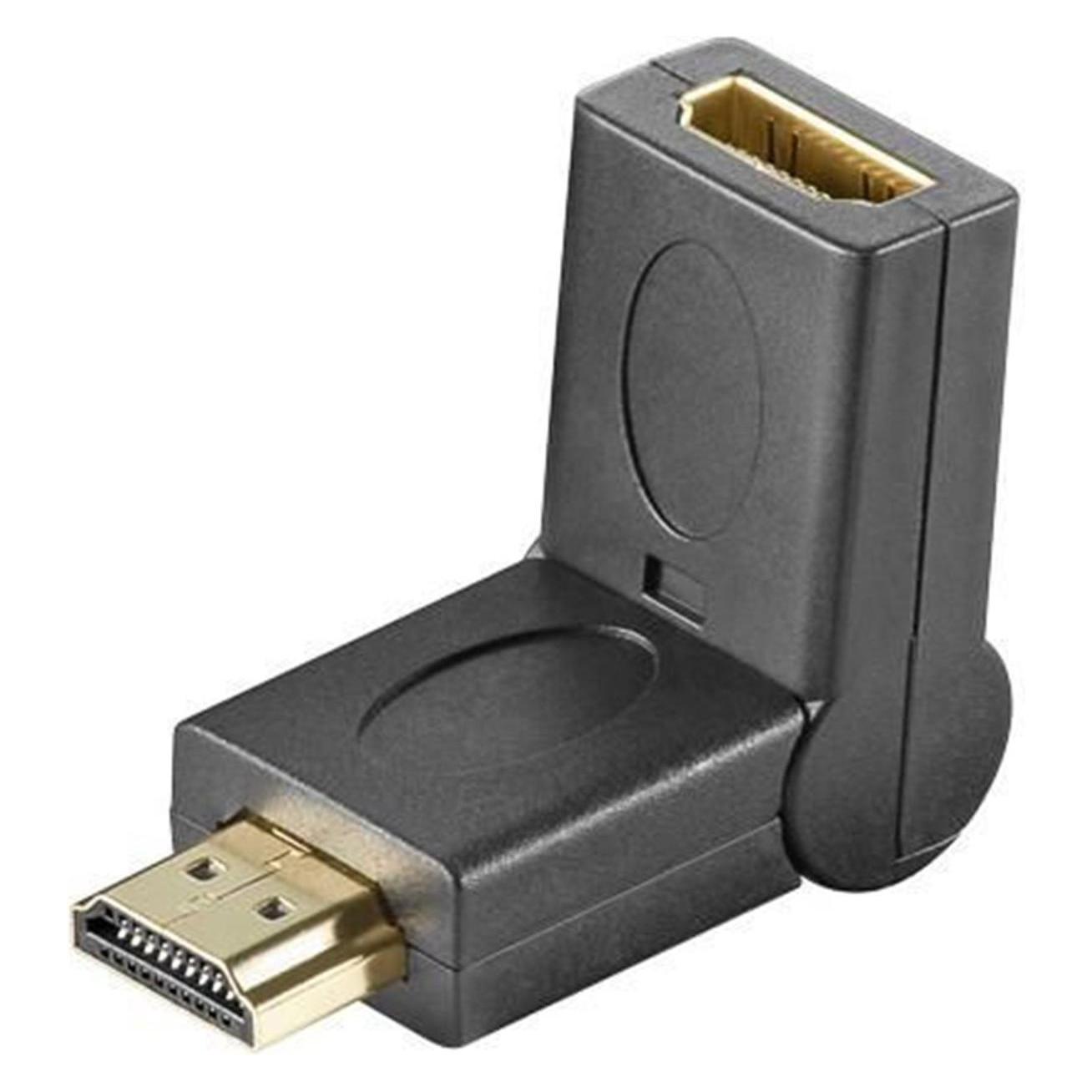 MicroConnect HDMI angled 180° M/F Adapter (HDMI, HDMI) (HDM19F19M)