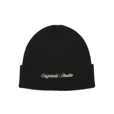 Beanie JACK & JONES "JACNORREBRO REGULAR BEANIE NOOS", Herren, schwarz, Strick, Baumwollmischung, unifarben, Mützen Beanie