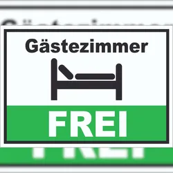 HB-Druck Gästezimmer FREI Aufkleber  Zimmer Frei A1 (594x841mm)