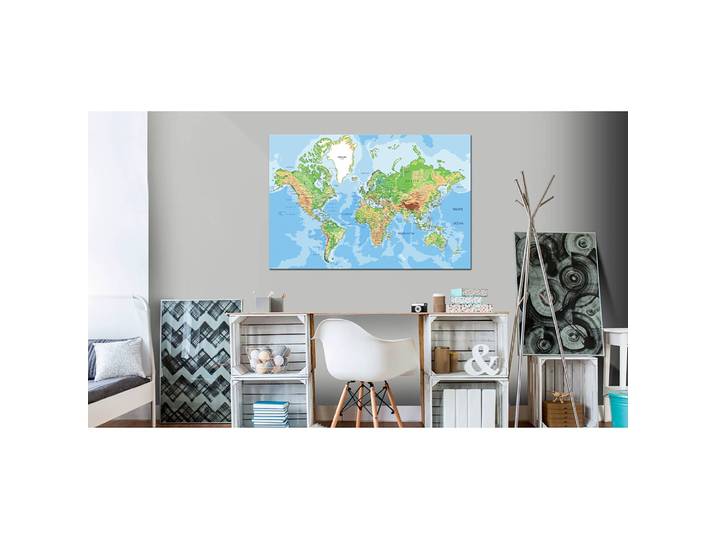 Korkbild World Geography 90 x 60cm 90 x 60 cm