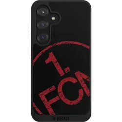 Nivocase Handyhülle für Samsung Galaxy S25 Hülle NIVOpure Case Schwarz 1. FCN Fanartikel Textur (Samsung Galaxy S25), Smartphone Hülle, Schwarz