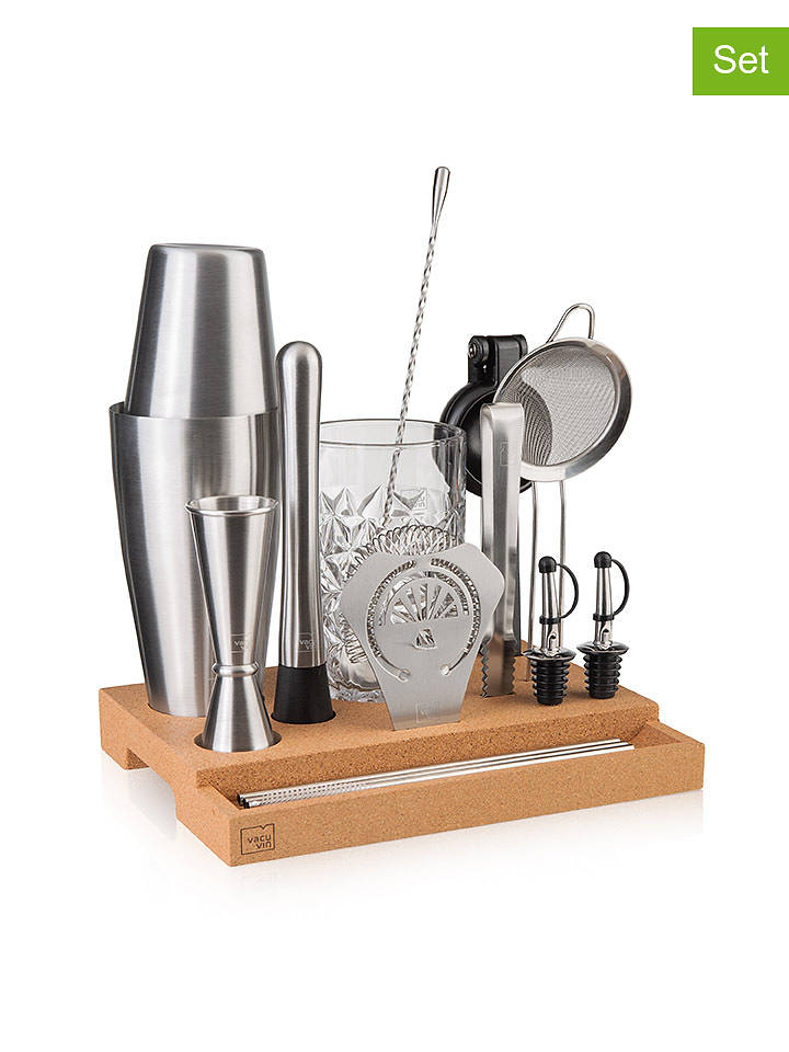 Vacu Vin 16tlg. Cocktail-Set in Silber/ Hellbraun - onesize