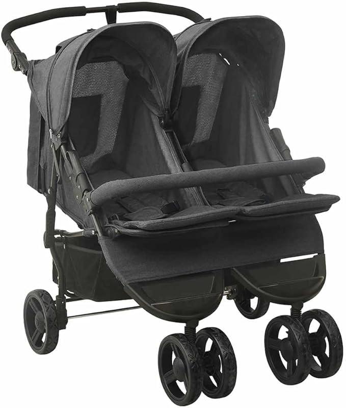 Geschwisterwagen Anthrazit Stahl,Baby & Kleinkind,Babytransport,Kinderwagen-10242