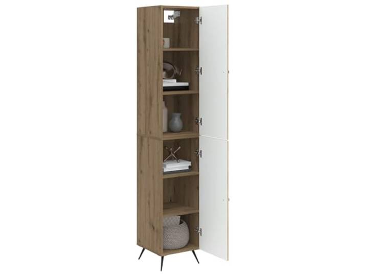 KTHLBRH 2-teiliges Schrank-Set aus technischem Holz 4 Regalböden, 2 Türen, 20 kg pro Regal, vielseitig verwendbar für Wohnzimmer und Büro