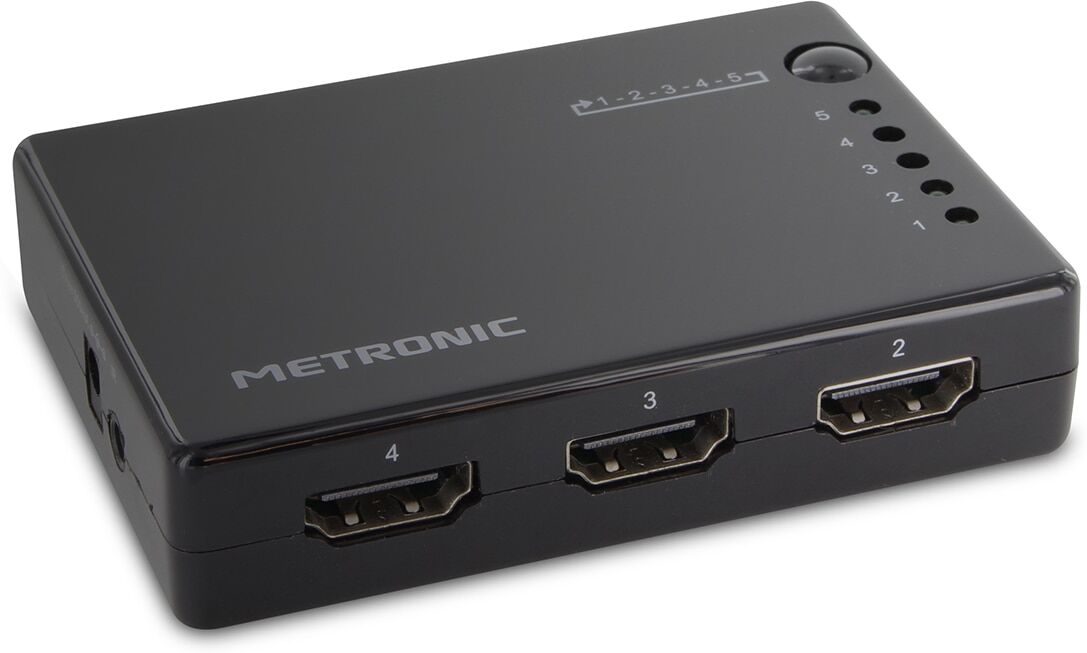 Metronic Conmutador HDMI 5 puertos. Negro