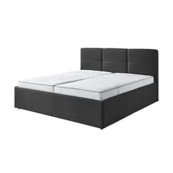Polsterbett  Dursley , grau , Maße (cm): B: 193 H: 110
