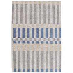Outdoor Teppich Hada aus recyceltem Polyester, klassisch, grau blau beige, 160x230 cm