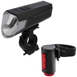 FISCHER FAHRRAD Fahrradbeleuchtung Set LED akkubetrieben Schwarz 50635