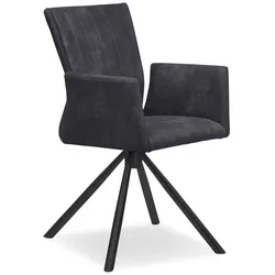 2er-Set Stuhl Como Mikrofaser Schwarz Carbon
