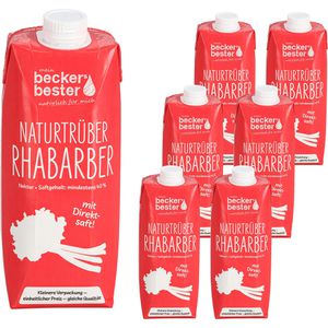 Beckers Saft Bester, naturtrüber Rhabarber, mit Direktsaft, Tetrapack, je 0,75 Liter, 6 Stück