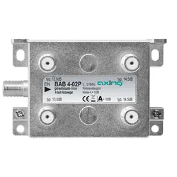 Axing BAB4-02P 4-fach Terminal-Abzweiger, 13,0 - 14,5 dB, 5 - 1218 MHz, Bauform 02 BAB00402P BAB 4-02P