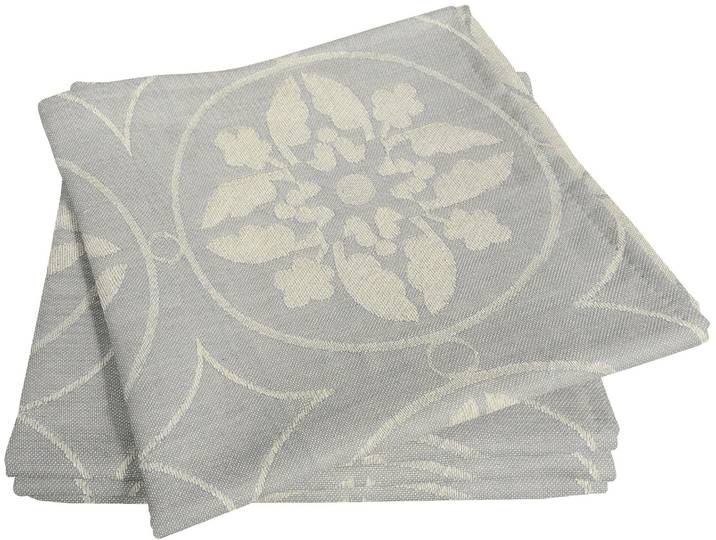 Stoffserviette ADAM Romantic Puligny Light Gr. 1, grau (hellgrau), B:30cm L:30cm, Obermaterial: 100% Baumwolle, Servietten, Stoffserviette