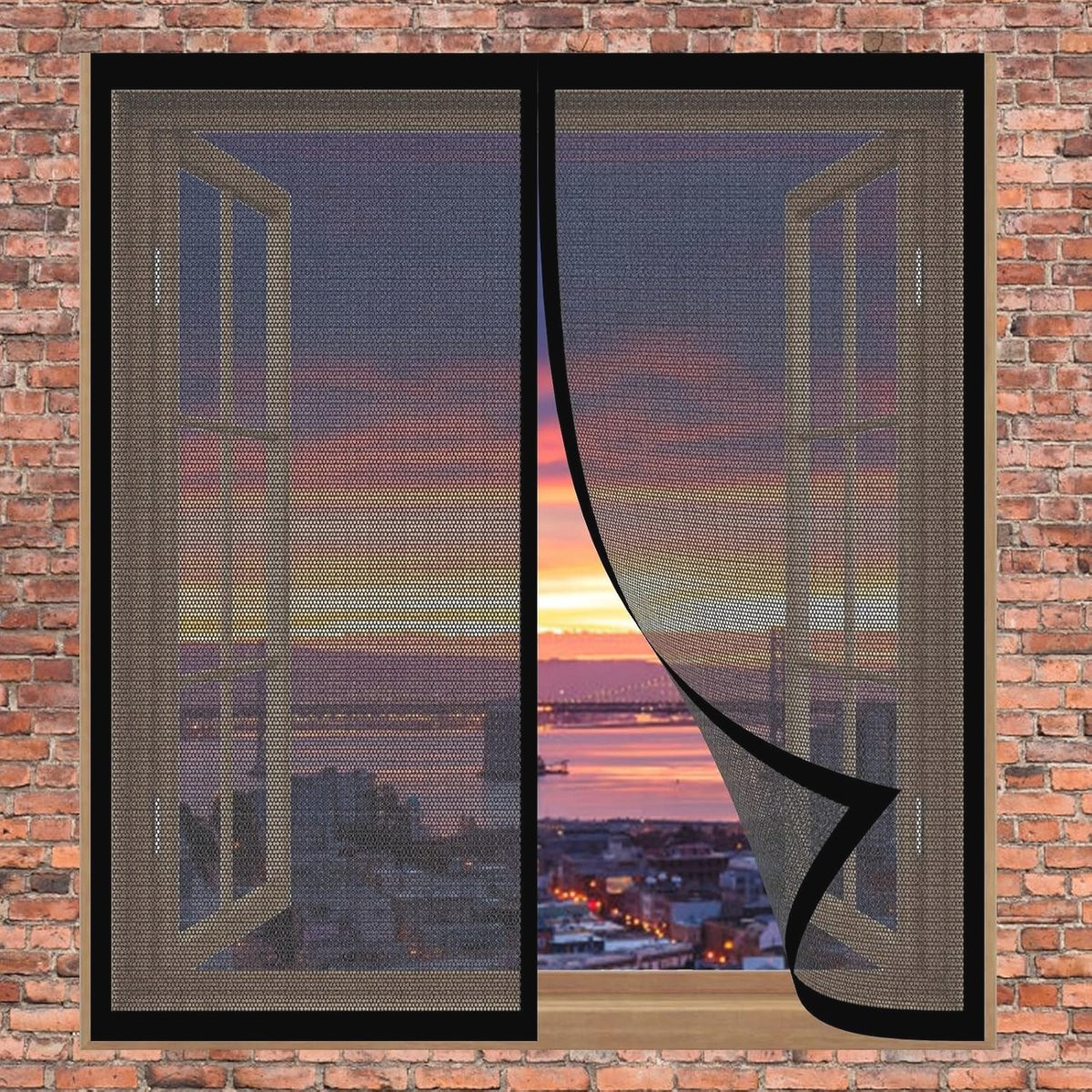 Magnetisch hor voor raam, insectenwerend, 130 x 150 cm