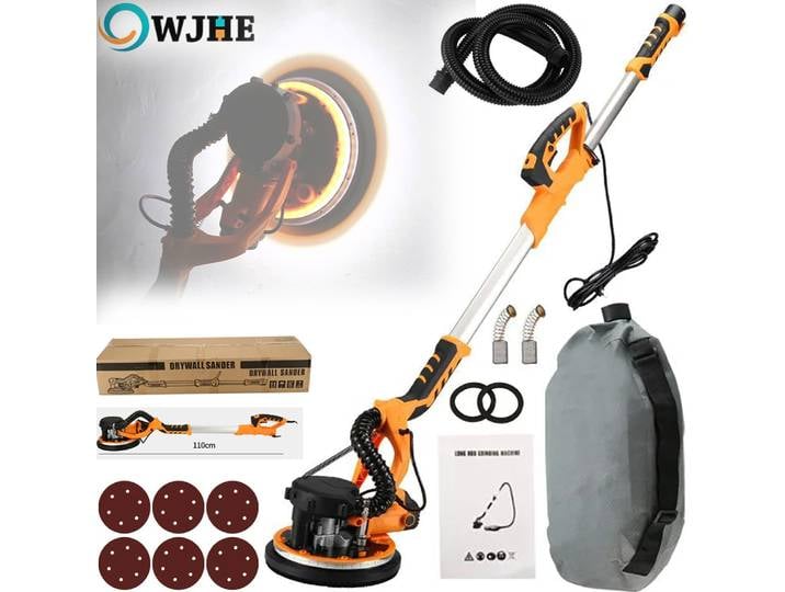 Ponceuse électrique pour cloisons sèches 1390W, rectifieuse murale, mastic, sans poussière, auto-aspiration, Portable, polisseuse, poussière automatique