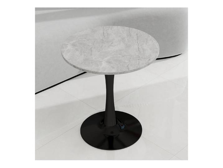GLP Esstisch Runder Esstisch mit Sinterstein Tischplatte in Marmoroptik, 70 cm Ø (Gestell aus Metall, kratzfest und hitzebeständig), für kleine Räume und Apartments
