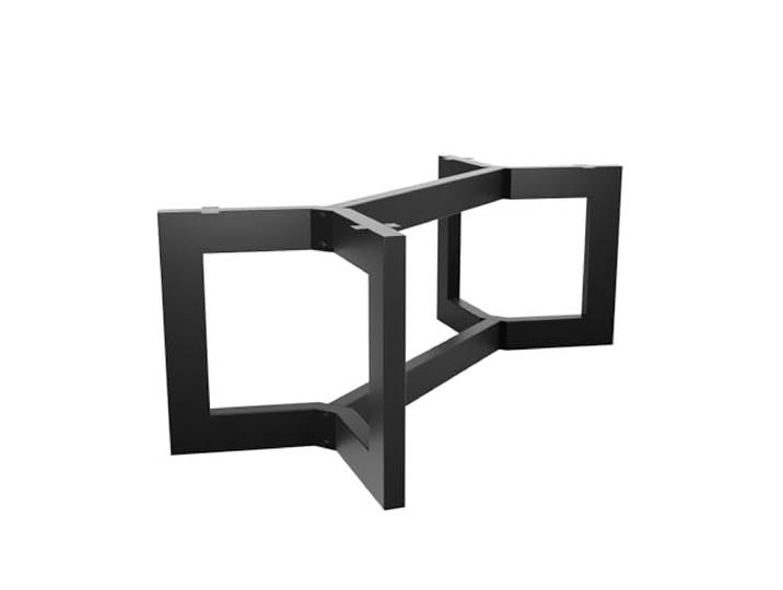 MetaloPro Tischgestell Barax Space 210x80x72 cm, Tischbeine Metall Schwarz Esstischgestell kreuzförmig, Profil 120x60 mm, bis 350 kg belastbar, verstellbare Möbelfüße, vorgebohrt, pulverbeschichtet