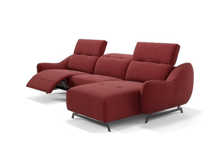 Stoff Ecksofa LIVERI Relaxfunktion Wohnlandschaft Elektrisches Sofa