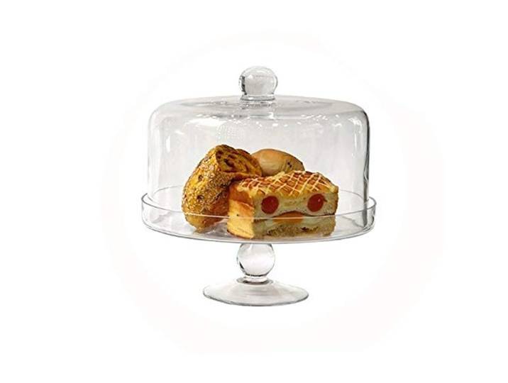 XOOPIT Lebensmittel-Abdeckungen, Spritzschutz, Hochzeitstortenständer, Glasbehälter-Set, Bar, Sandwich, Gebäck, Tablett, Salat, Obst, Kuppel, 27 x 27 x 27 cm
