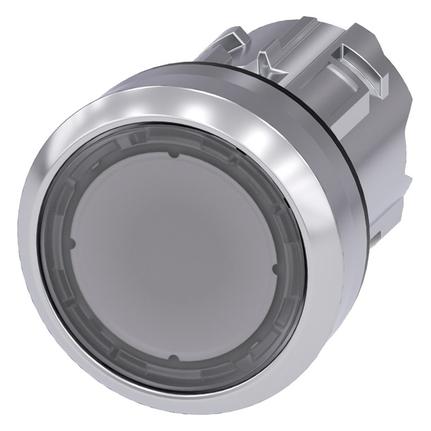 Siemens Pushbutton, 22mm, round, metal, clear (3SU1050-0AB70-0AA0)