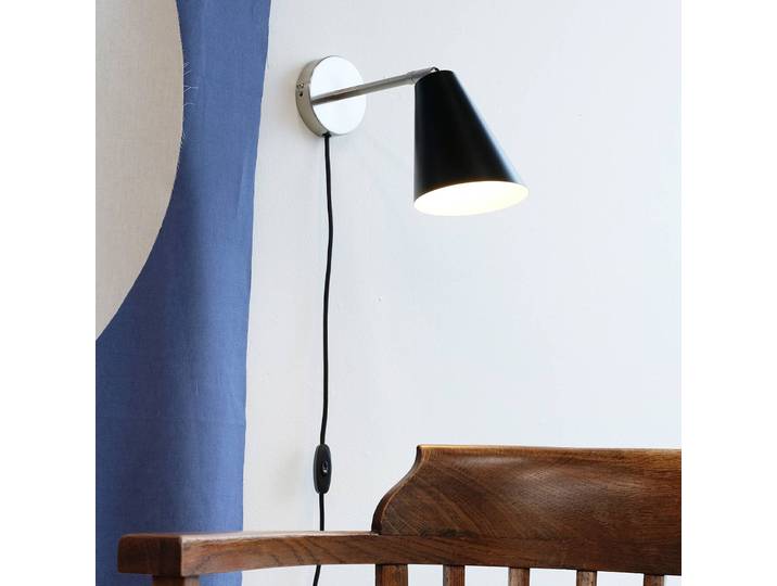 Dyberg Larsen Wandlampe Oswald, alu / grau / zink, für Wohn- / Esszimmer, Metall, Design, Wandleuchte, Wandlampe Innen
