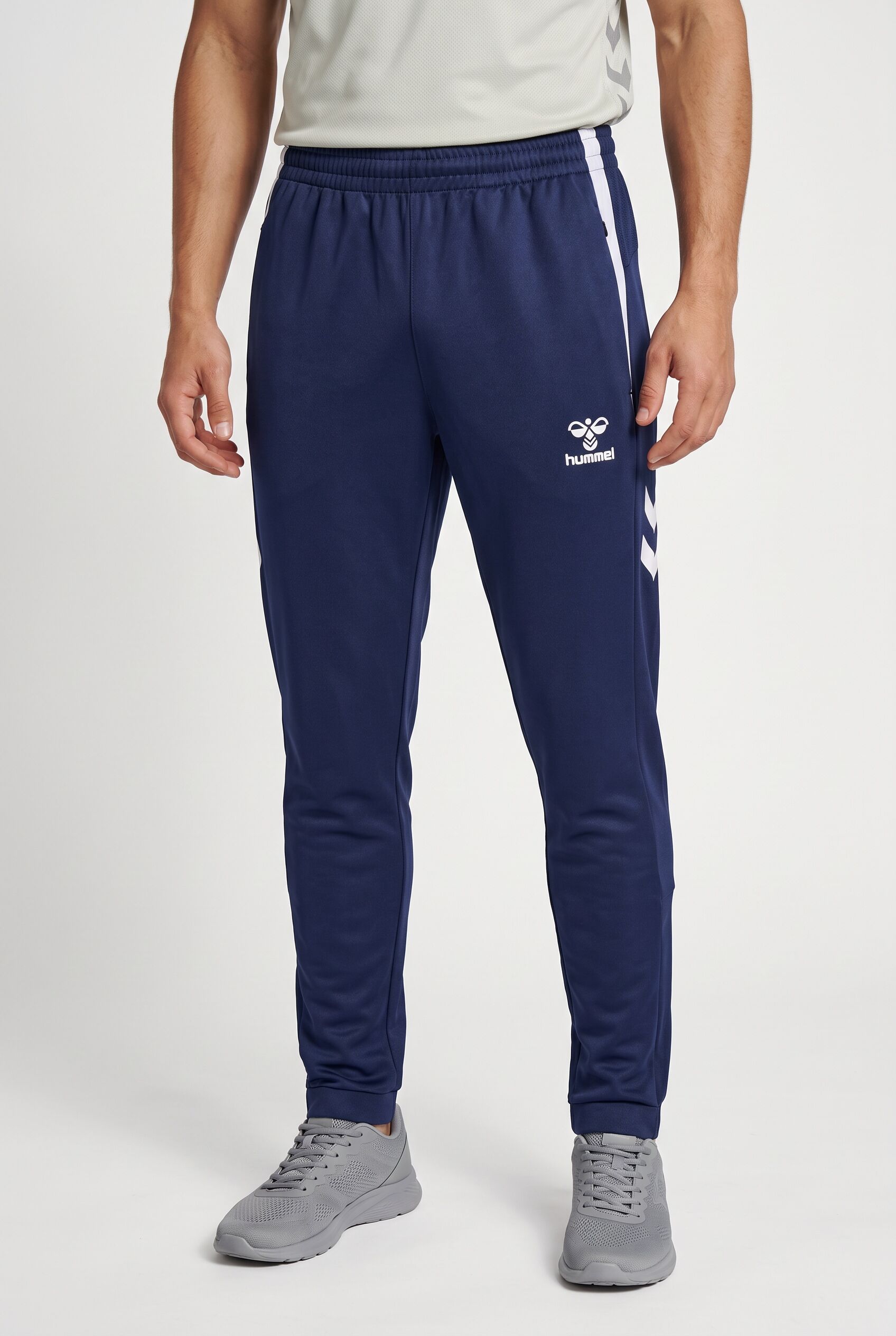 Trainingshose HUMMEL "HMLLEAD 2.0 TRACK PANTS", Damen, Gr. L, N-Gr, marine, Obermaterial: 100% Polyester, Hosen Trainingshose, aus Polyester, atmungsaktiv, mit verstellbarer Zugschnur im Bund marine L, N-Gr