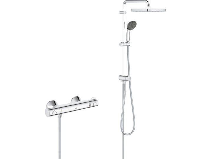 Vitalio Start System 250 Cube Colonne de douche + Mitigeur Thermostatique Grotherm 800 (344558000-VITALIOCUBE1)