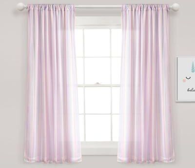 Lush Decor Rainbow Sheer Rod Pocket With Lining Window Curtain Panel Single