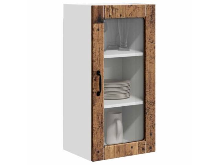 KTHLBRH Wandschrank aus Glas, antikes Holz, 40 x 31 x 80 cm Technisches Holz, robuste Struktur, modernes Design, für den Innenbereich, rechteckig