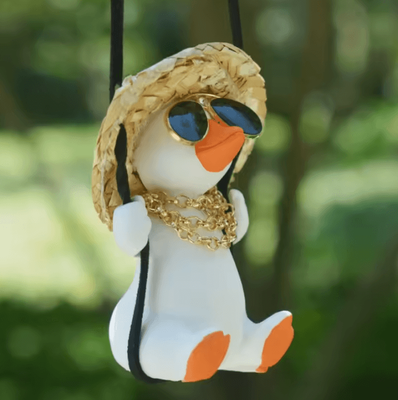Inspire Curations Cute Swing Duck Car Rearview Mirror Hanging Ornament c
