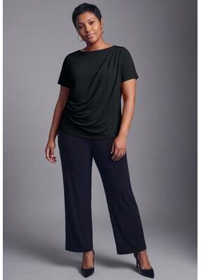 Plus Size Women's Audrey Draped Top by Avenue in Black (Size 20)
