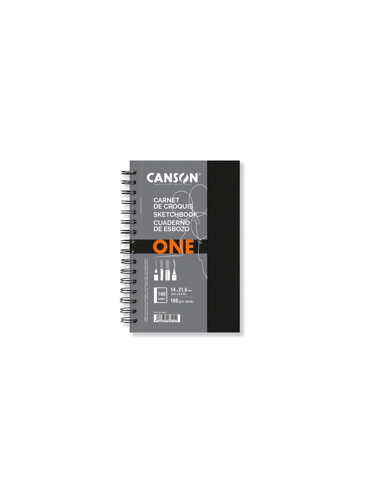 Canson One Art Book 14x21.6 cm 100G Spiral 80 SH Portrait