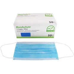 Medi-Inn Mundschutz Atemschutz mit Elastikbändern Typ II 3-lagig blau 2 x 50 = 100 Stück