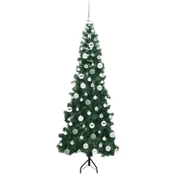 vidaXL, Weihnachtsbaum, Alba (mit 300 LEDs und silbernen Kugeln) (180 cm)