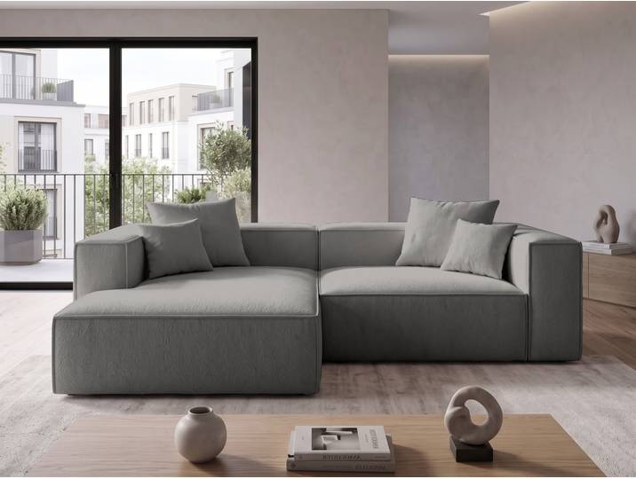 Ecksofa L Links Vellaro Dunkelgrau