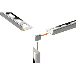 Schlüter Systems JOLLY-MC Außenecke 90° Aluminium MC - Messing verchromt Höhe: 8 mm