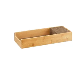 Relaxdays Messerhalter Bambus, Schubladeneinsatz für Messeraufbewahrung, Schubladenorganizer, HBT: 6,5x38x15,5cm, natur