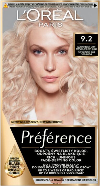 L’Oréal Paris Préférence Hårfärg Skugga 9.2 Very Light Iridescent Blond 1 st.