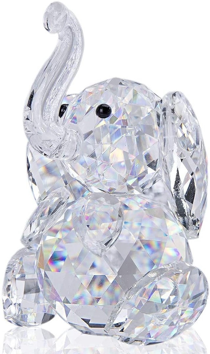 NTHProducts Crystal Elephant Collectible Glazen Beeldje - Transparant