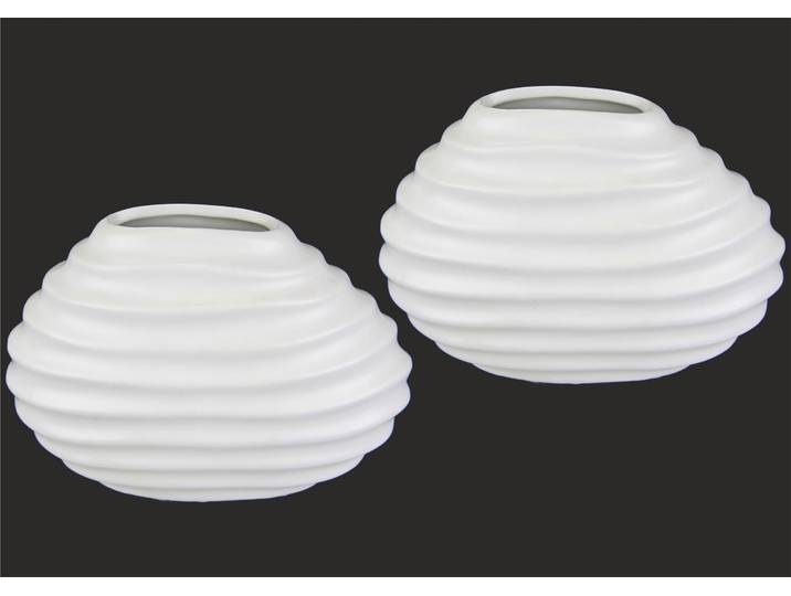 I.GE.A. Keramik-Vase 2er Set Kleine Vase Weiss Modern Keramik Tisch Küche Büro Pampasgras