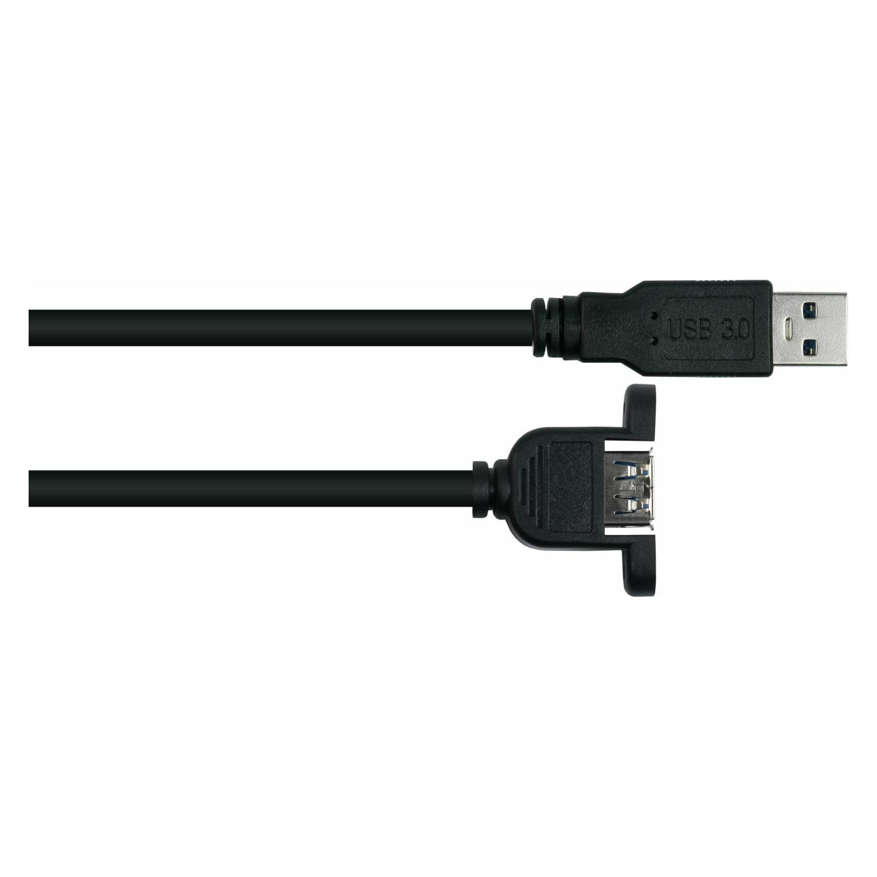 Good Connections Kabelmeister USB 3.0 an USB-A Buchse CU 1m schwarz (1 m, USB 3.2 Gen 1) (UK30P-AEA-010S)