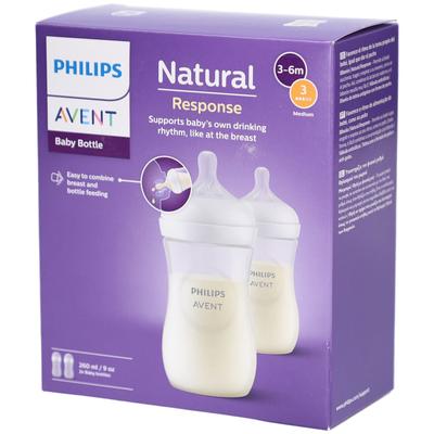 Philips Avent Natural Response Zuigfles Scy903/02 DUO 2 St Flaschen