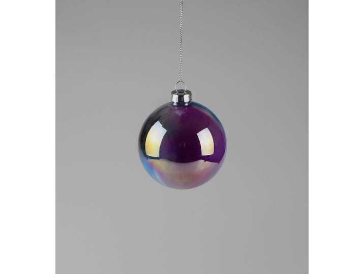 Weihnachtsbaumkugel AM DESIGN aus Glas, Ø: 8 cm , lila (irisierend), Ø:8cm, Glas, Weihnachtsbaumkugeln, Weihnachtsbaumkugel, 6er Set