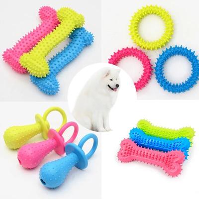 Uplifted Goods Soft Rubber Dog Chew Bone Toy bone 3.94in random Color