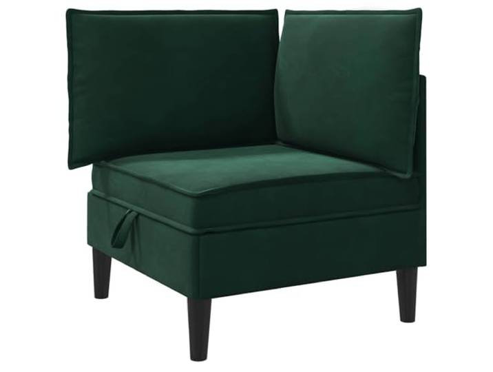 IBUQDDV Sofa mit Stauraum Dunkelgrün Samt Integrierte Fächer, schaumgefüllte Kissen, abnehmbares Kissen mit Klappenverschluss, Sperrholzrahmen, Samt-Finish