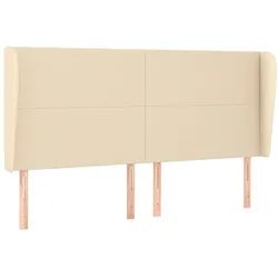 vidaXL Kopfteil mit Ohren Creme 163x23x118/128 cm Stoff