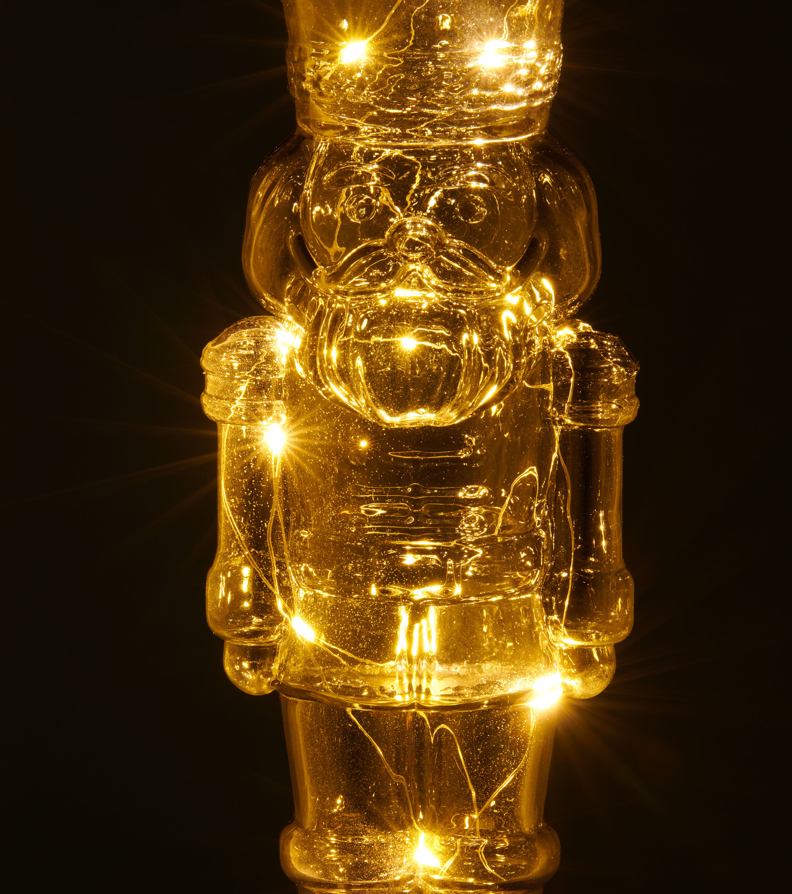 LED Dekofigur CREATIV HOME "Deko-Figur Nussknacker", grau, H:30cm Ø:11cm, Leuchten, LED Dekofigur, mit LED-Beleuchtung
