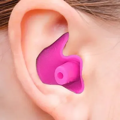 Waterproof Silicone Earplugs For Swimming, Comfort, Protection & Durability For Water Sports pink