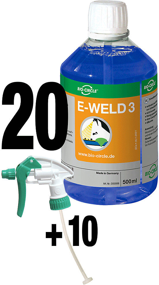 Schweißschutzspray E-WELD 3, VE 20 Stk + 10 Sprayer, reinigend und entfettend Bio-Circle