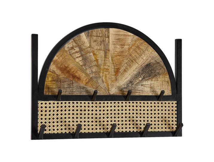 Mid.you Wandgarderobe, Braun, Holz, Mangoholz, massiv, 53x40x7.5 cm, Garderobe, Garderobenpaneele, Wandgarderobe